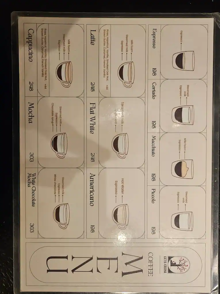 Scan of the venue's printed coffee card.